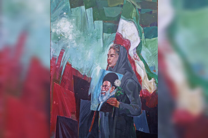 رونمایی از نقاشی جدید علی بحرینی برای وداع با رهبر شهید